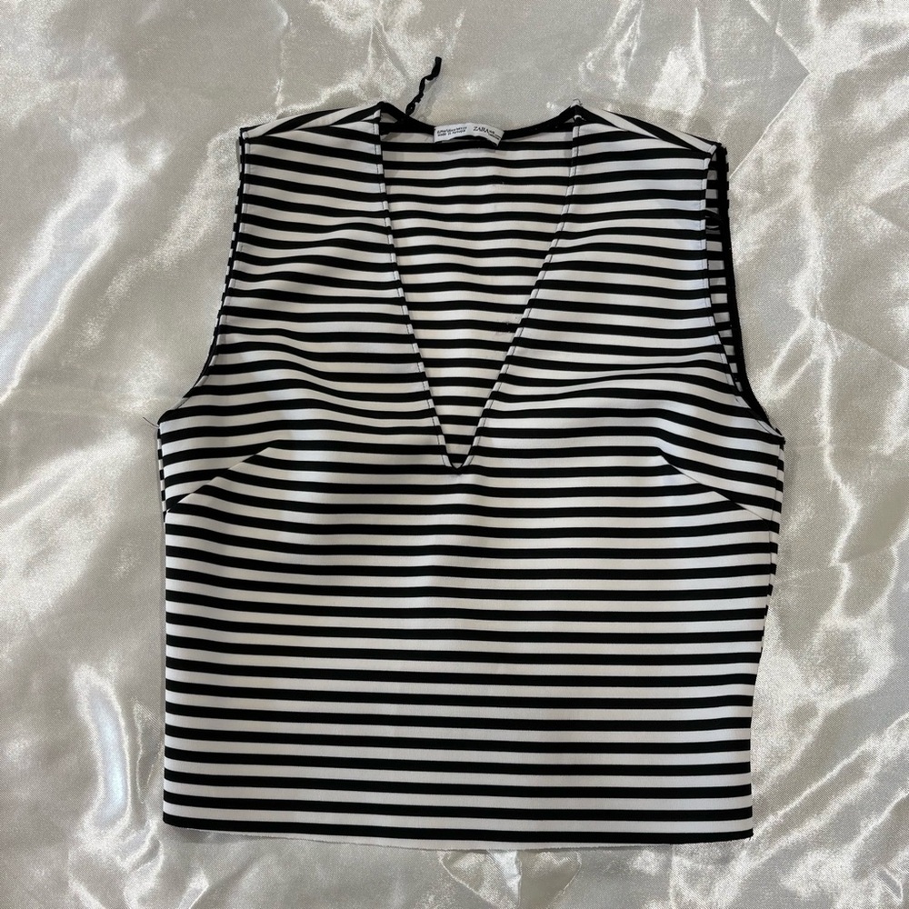 Zara Monochrome Striped Tank Top